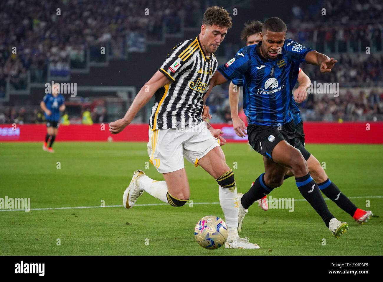 Rom, Italie. Mai 2024. Dusan Vlahovic (Juventus FC) während des Italienischen Cups, Coppa Italia, Finale des Fußballspiels zwischen Atalanta BC und Juventus FC am 15. Mai 2024 im Stadio Olimpico in Rom, Italien - Foto Morgese-Rossini/DPPI Credit: DPPI Media/Alamy Live News Stockfoto