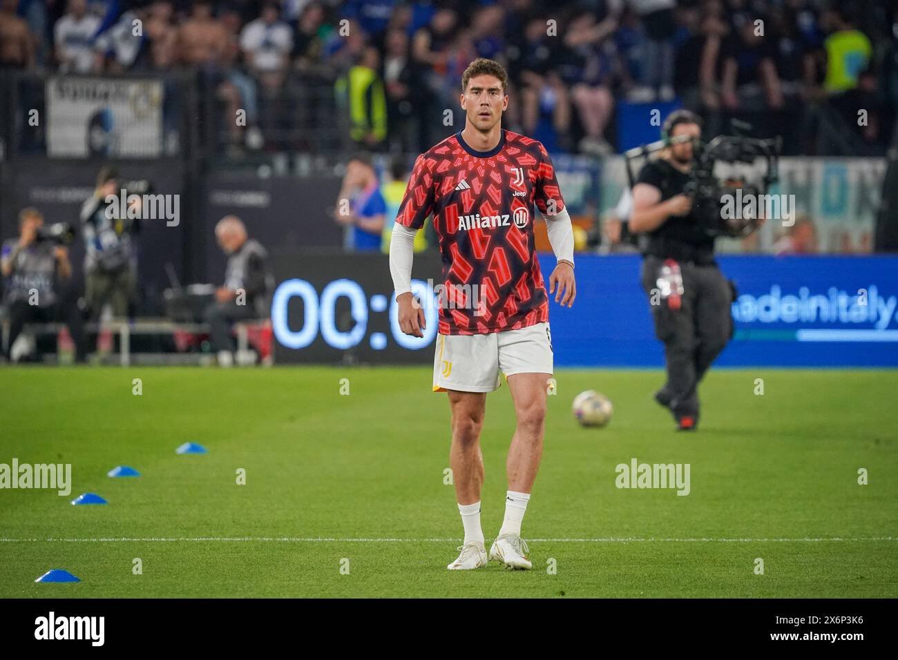 Rom, Italie. Mai 2024. Dusan Vlahovic (Juventus FC) während des Italienischen Cups, Coppa Italia, Finale des Fußballspiels zwischen Atalanta BC und Juventus FC am 15. Mai 2024 im Stadio Olimpico in Rom, Italien - Foto Morgese-Rossini/DPPI Credit: DPPI Media/Alamy Live News Stockfoto