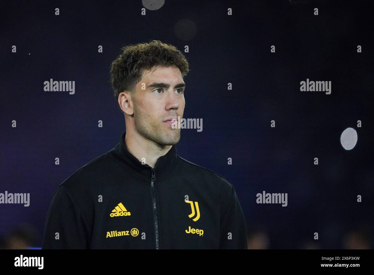 Rom, Italie. Mai 2024. Dusan Vlahovic (Juventus FC) während des Italienischen Cups, Coppa Italia, Finale des Fußballspiels zwischen Atalanta BC und Juventus FC am 15. Mai 2024 im Stadio Olimpico in Rom, Italien - Foto Morgese-Rossini/DPPI Credit: DPPI Media/Alamy Live News Stockfoto