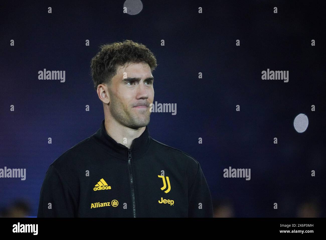 Rom, Italie. Mai 2024. Dusan Vlahovic (Juventus FC) während des Italienischen Cups, Coppa Italia, Finale des Fußballspiels zwischen Atalanta BC und Juventus FC am 15. Mai 2024 im Stadio Olimpico in Rom, Italien - Foto Morgese-Rossini/DPPI Credit: DPPI Media/Alamy Live News Stockfoto