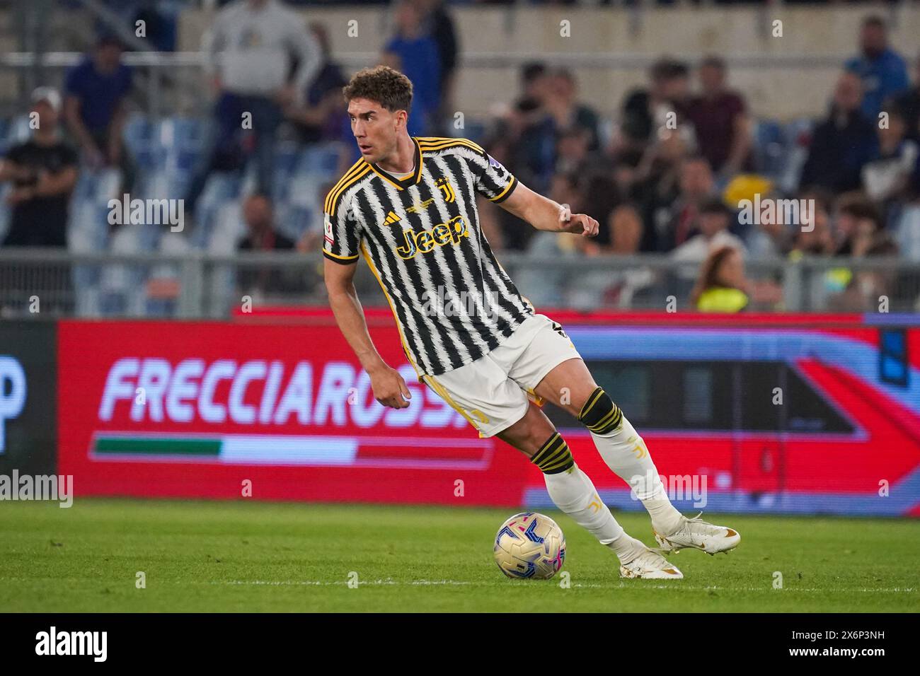 Rom, Italie. Mai 2024. Dusan Vlahovic (Juventus FC) während des Italienischen Cups, Coppa Italia, Finale des Fußballspiels zwischen Atalanta BC und Juventus FC am 15. Mai 2024 im Stadio Olimpico in Rom, Italien - Foto Morgese-Rossini/DPPI Credit: DPPI Media/Alamy Live News Stockfoto