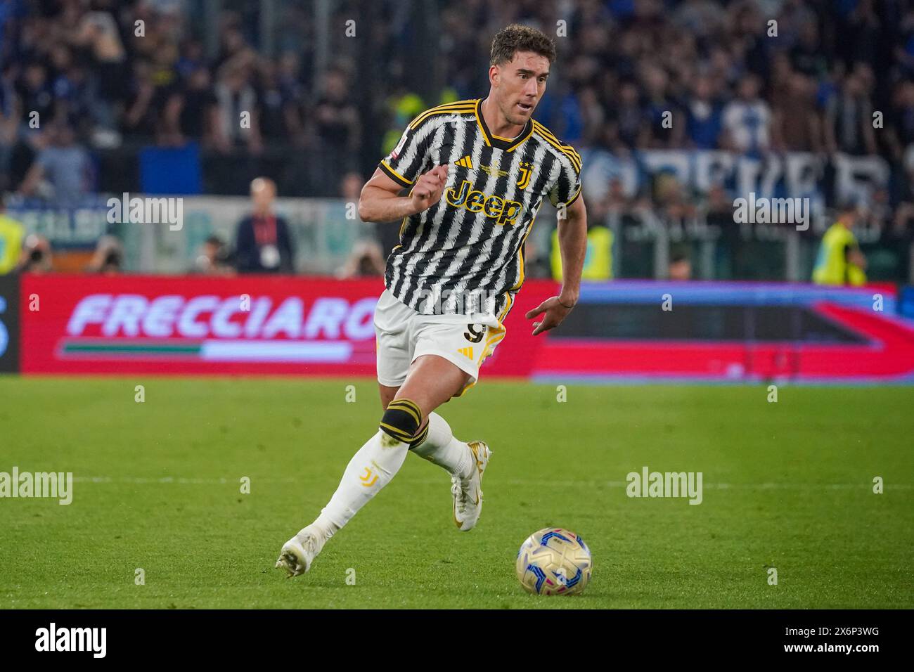 Rom, Italie. Mai 2024. Dusan Vlahovic (Juventus FC) während des Italienischen Cups, Coppa Italia, Finale des Fußballspiels zwischen Atalanta BC und Juventus FC am 15. Mai 2024 im Stadio Olimpico in Rom, Italien - Foto Morgese-Rossini/DPPI Credit: DPPI Media/Alamy Live News Stockfoto