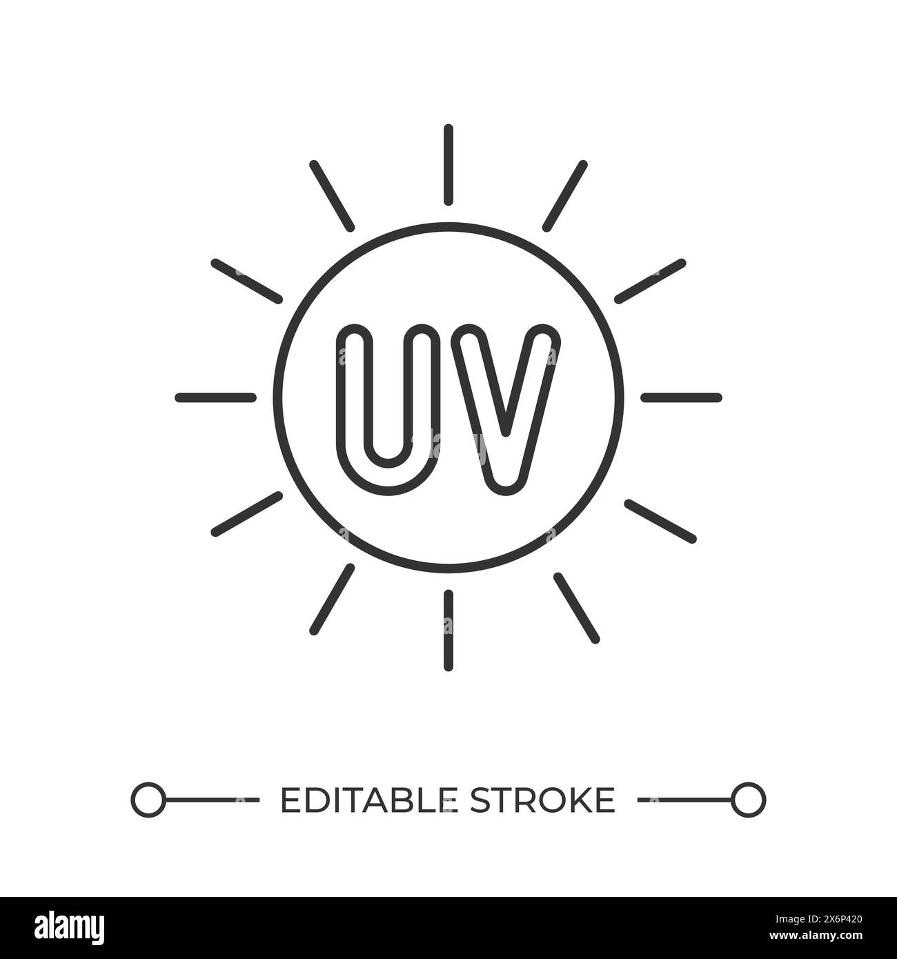 Symbol für lineare UV-Strahlung Stock Vektor