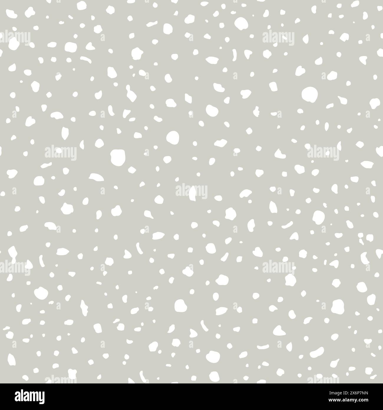 Nahtloses Muster mit Punktmuster. Pastellgrauer Polka-Punkt-Hintergrund, Vektor-Hand gezeichnete Illustration Stock Vektor