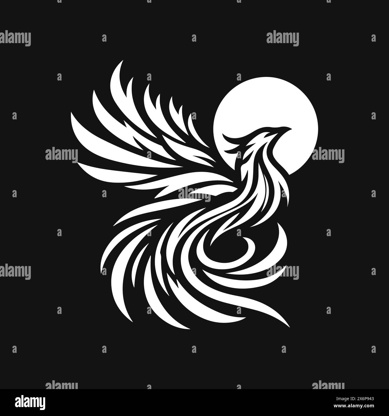 Elegantes Phoenix Bird Logo-Design: Zeitlose und majestätische Symbolik für eine unvergleichliche Markenidentität Stock Vektor