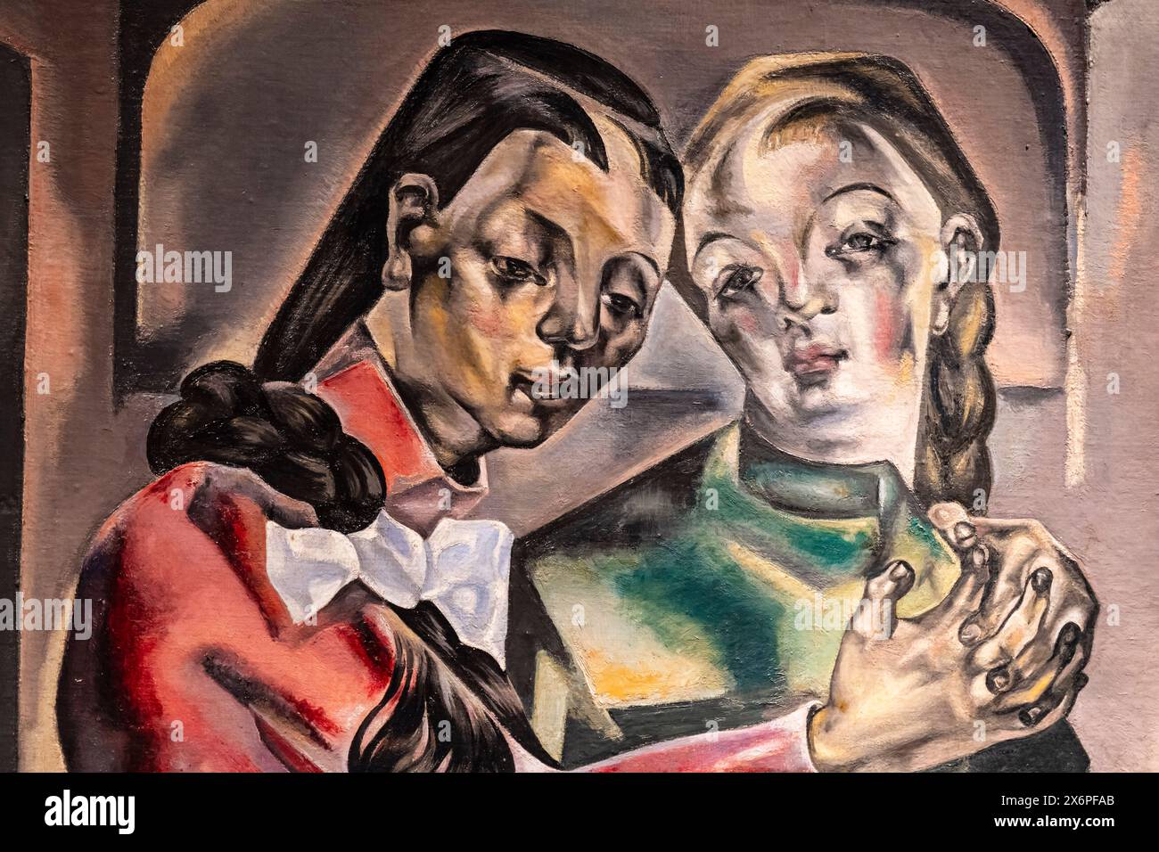 Maria Blanchard, die zwei Schwestern, 1921, Öl auf Leinwand, ABANCA Kunstsammlung. Stockfoto