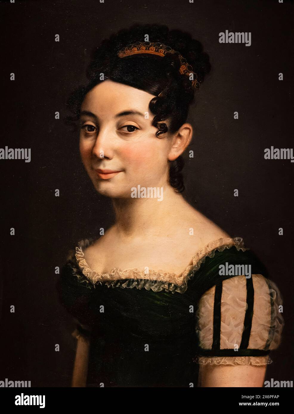 Victoria Martin, Selbstporträt, nahe 1840, Öl auf Leinwand, Cadiz Museum. Stockfoto