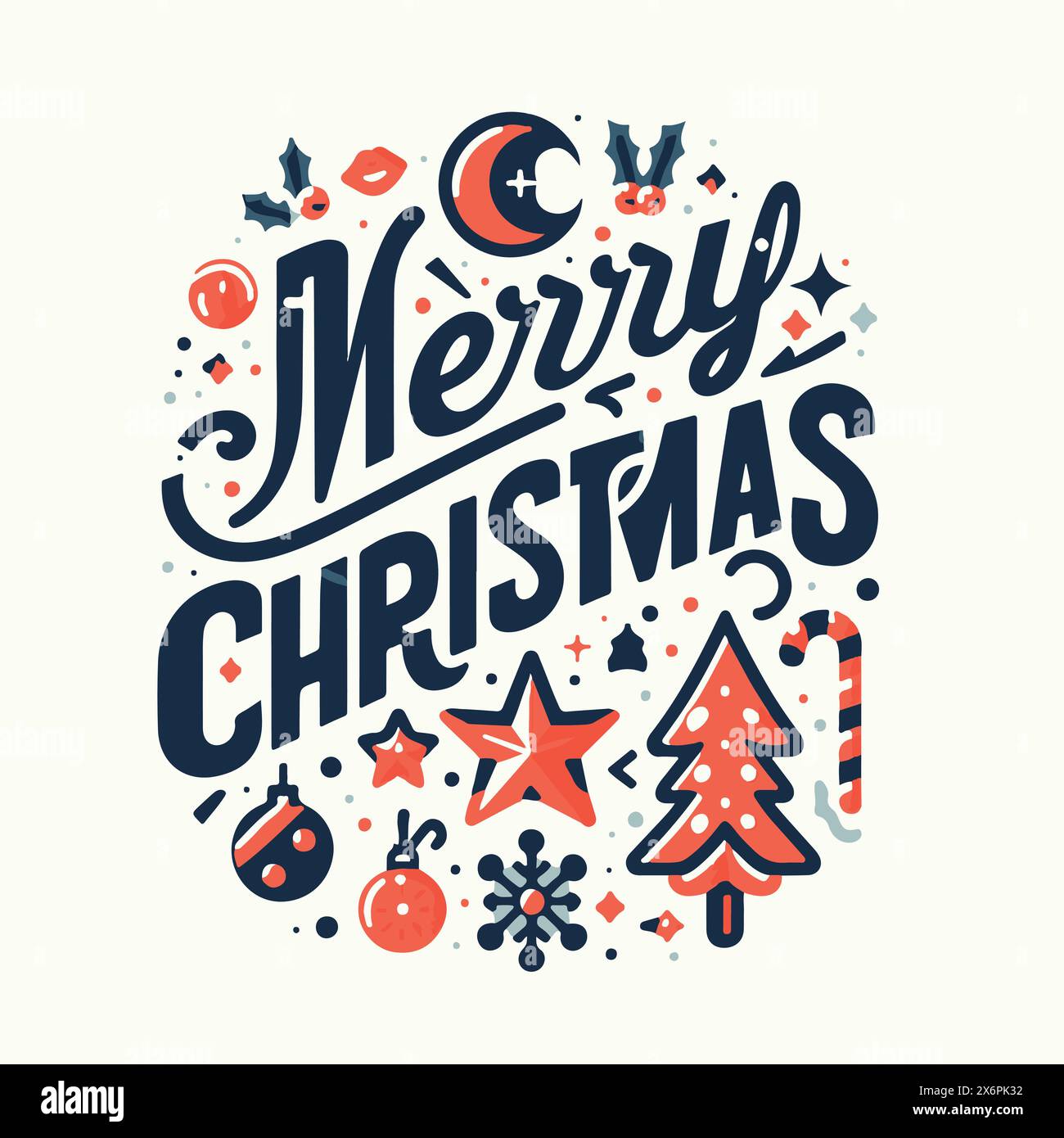 Frohe Weihnachten Vektor Typografie: Elegante und fröhliche Designs für Weihnachtsgrüße Stock Vektor