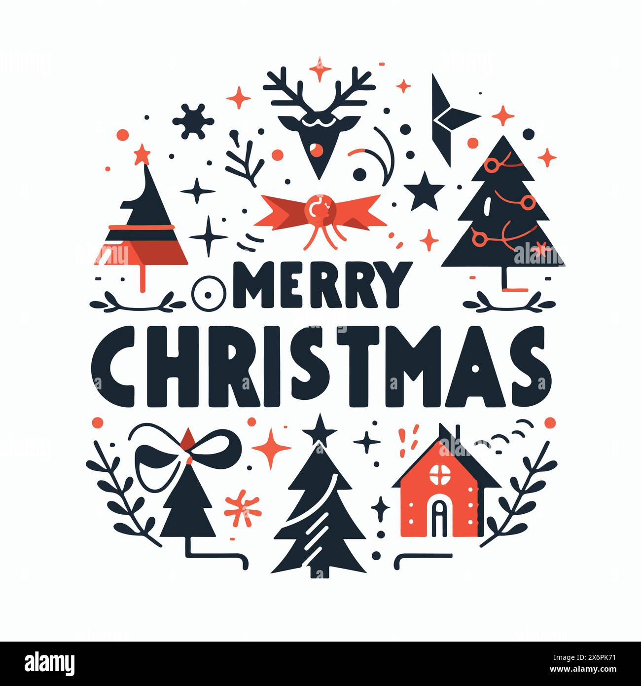 Frohe Weihnachten Vektor Typografie: Elegante und fröhliche Designs für Weihnachtsgrüße Stock Vektor