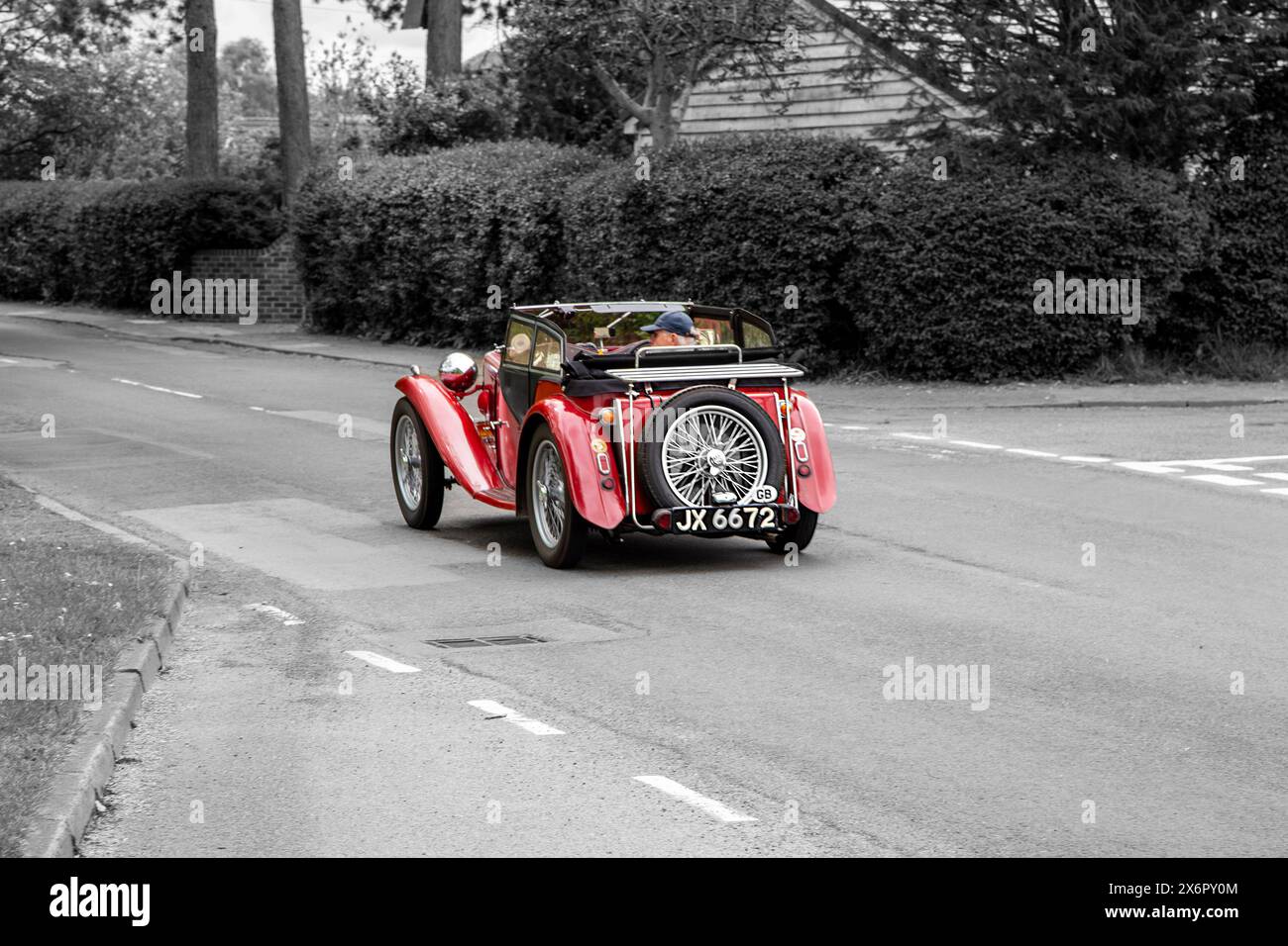 1938 MG Midget Oldtimer auf der Abbey Road Sandbach Cheshire Stockfoto