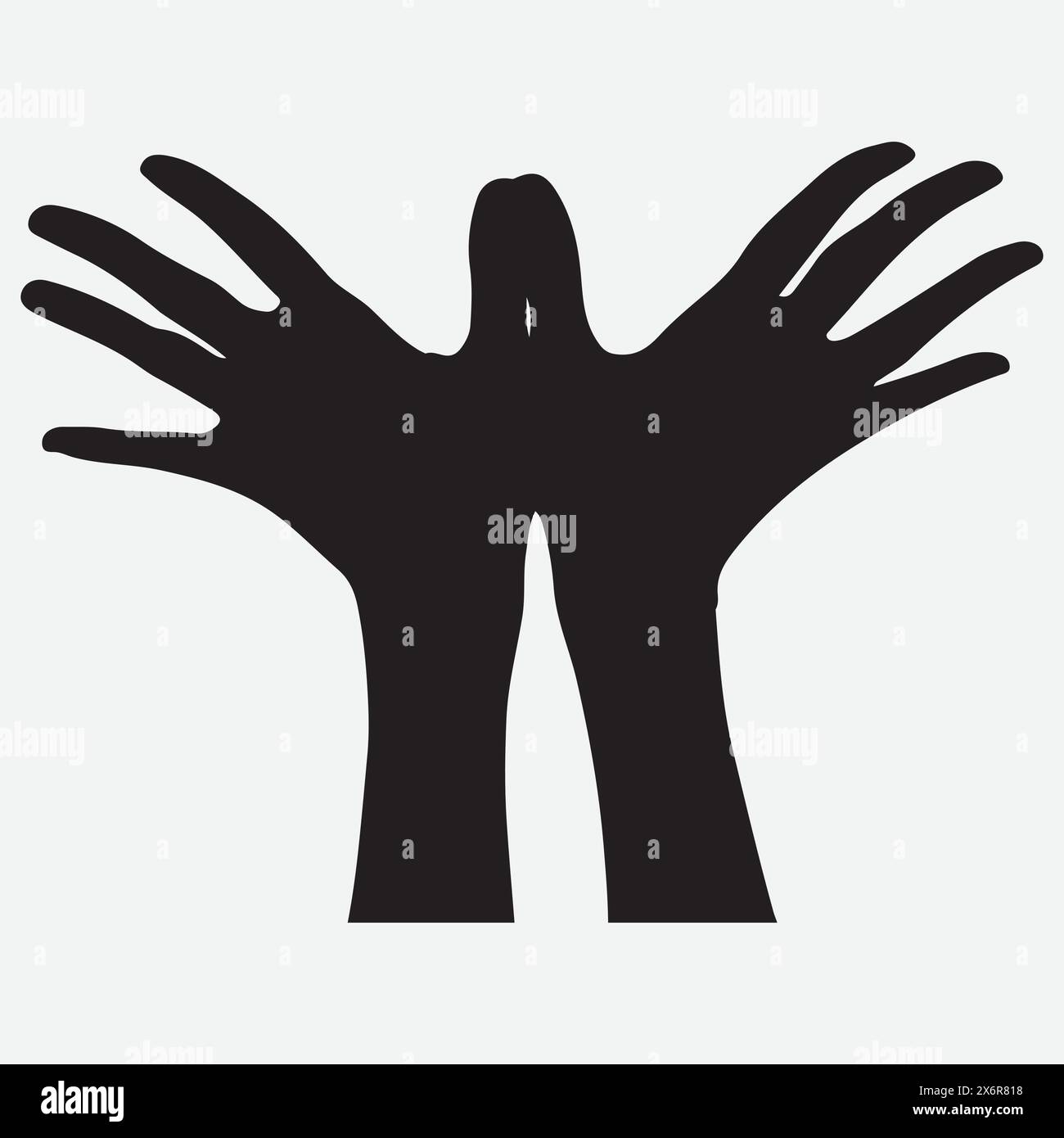 Elegante Ausdrucksformen, fesselnde Silhouetten von schönen Frauenhänden Stock Vektor