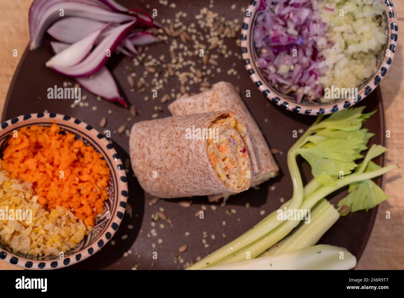 Vegane Vollweizenpackung ohne Thunfisch Stockfoto