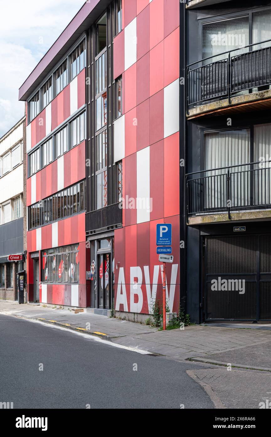 Vilvoorde, Flämisch Brabant, Belgien - 14. Mai 2024 - Agentur der ABVV, der Sozialistischen Union Stockfoto
