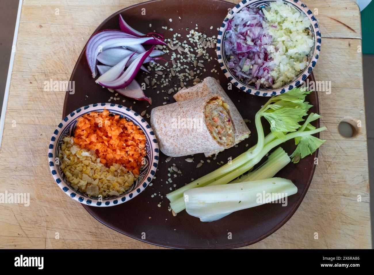 Vegane Vollweizenpackung ohne Thunfisch Stockfoto