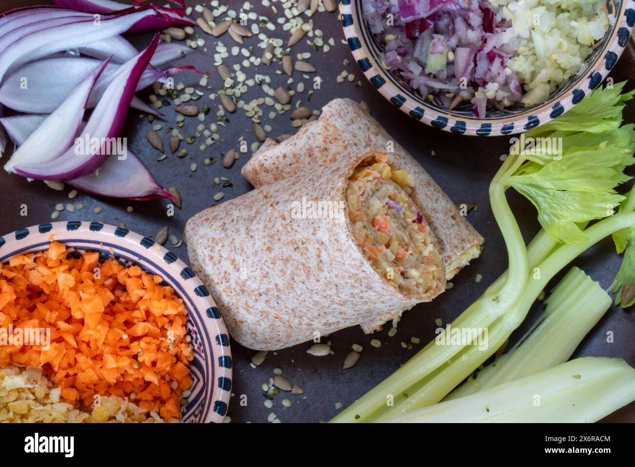 Vegane Vollweizenpackung ohne Thunfisch Stockfoto