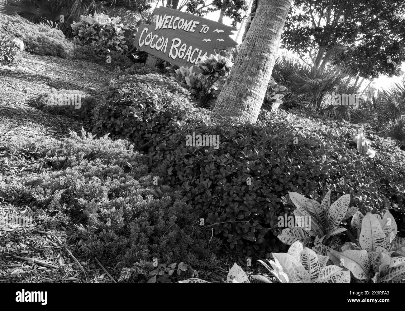 Stockfoto: Willkommen am Cocoa Beach in Florida. FL USA Stockfoto