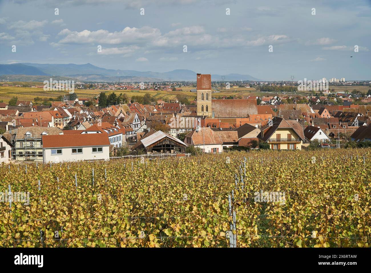 Eguisheim an der Weinstraße im Elsass bei Basel gehört zum schönen Frankreich Stockfoto