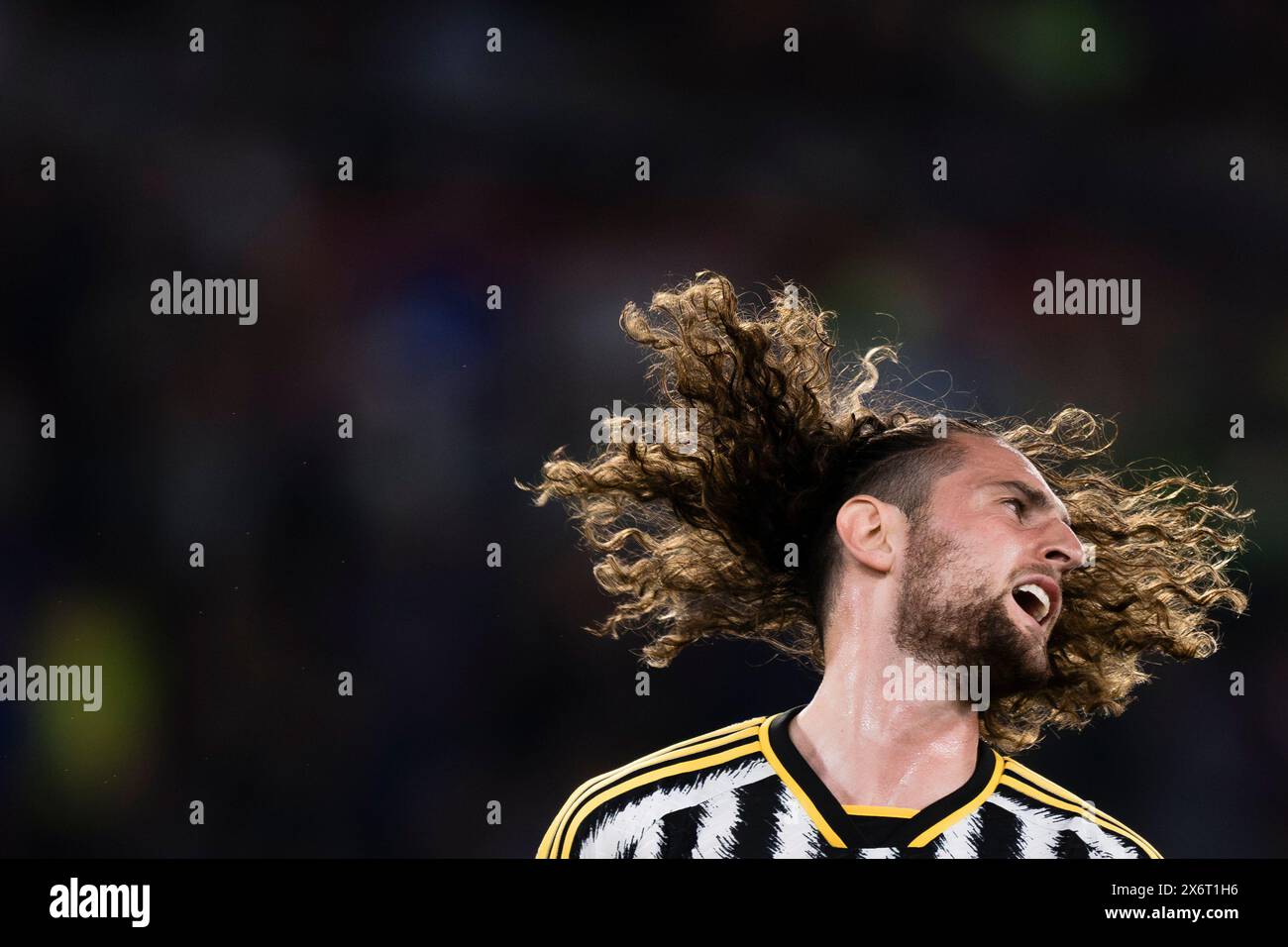 Rom, Italien. 15. Mai 2024. Adrien Rabiot von Juventus FC reagiert auf das Finale der Coppa Italia Atalanta BC und Juventus FC. Quelle: Nicolò Campo/Alamy Live News Stockfoto