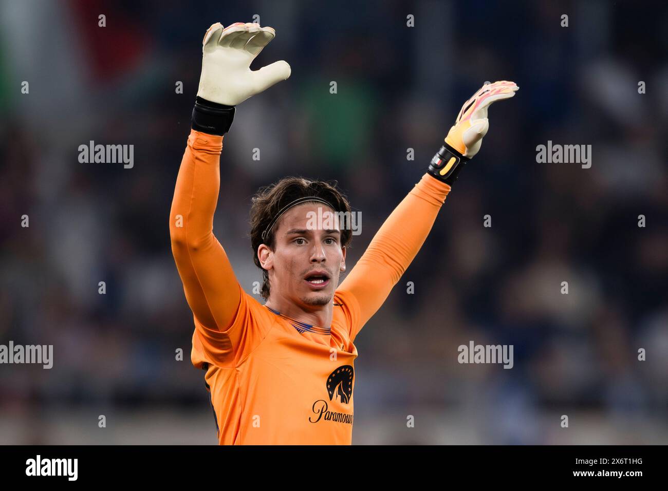 Rom, Italien. 15. Mai 2024. Marco Carnesecchi von Atalanta BC Gesten während des Finalspiels von Coppa Italia Atalanta BC und Juventus FC. Quelle: Nicolò Campo/Alamy Live News Stockfoto