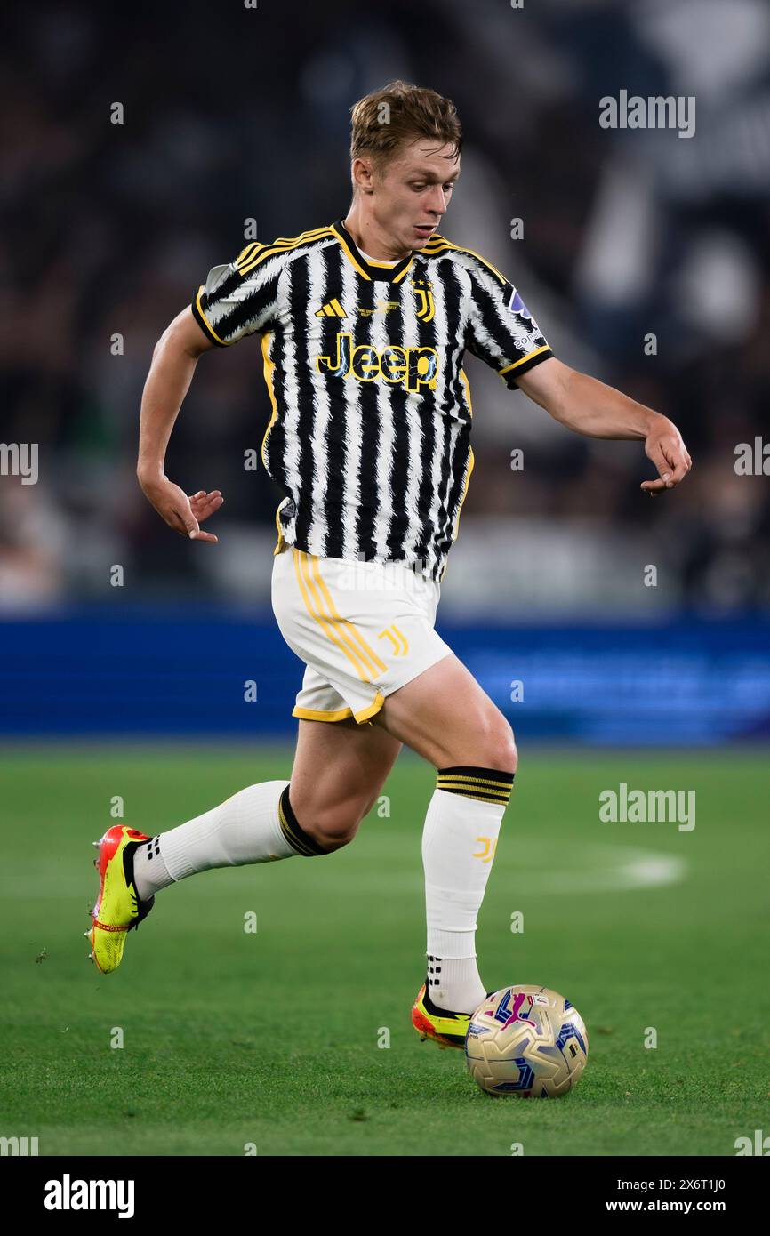 Rom, Italien. 15. Mai 2024. Hans Nicolussi Caviglia vom FC Juventus in Aktion während des Finalspiels von Coppa Italia Atalanta BC und Juventus FC. Quelle: Nicolò Campo/Alamy Live News Stockfoto