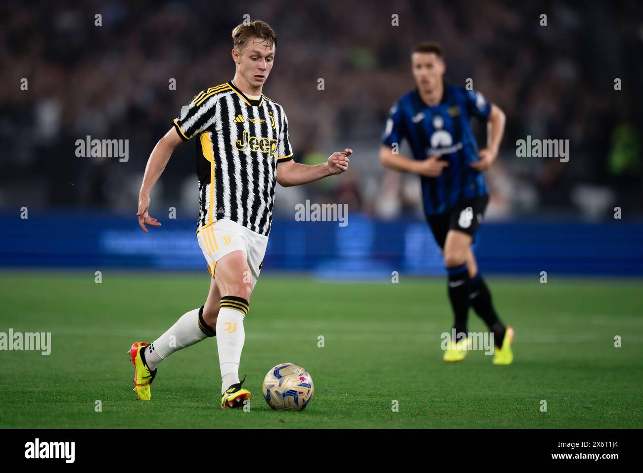 Rom, Italien. 15. Mai 2024. Hans Nicolussi Caviglia vom FC Juventus in Aktion während des Finalspiels von Coppa Italia Atalanta BC und Juventus FC. Quelle: Nicolò Campo/Alamy Live News Stockfoto