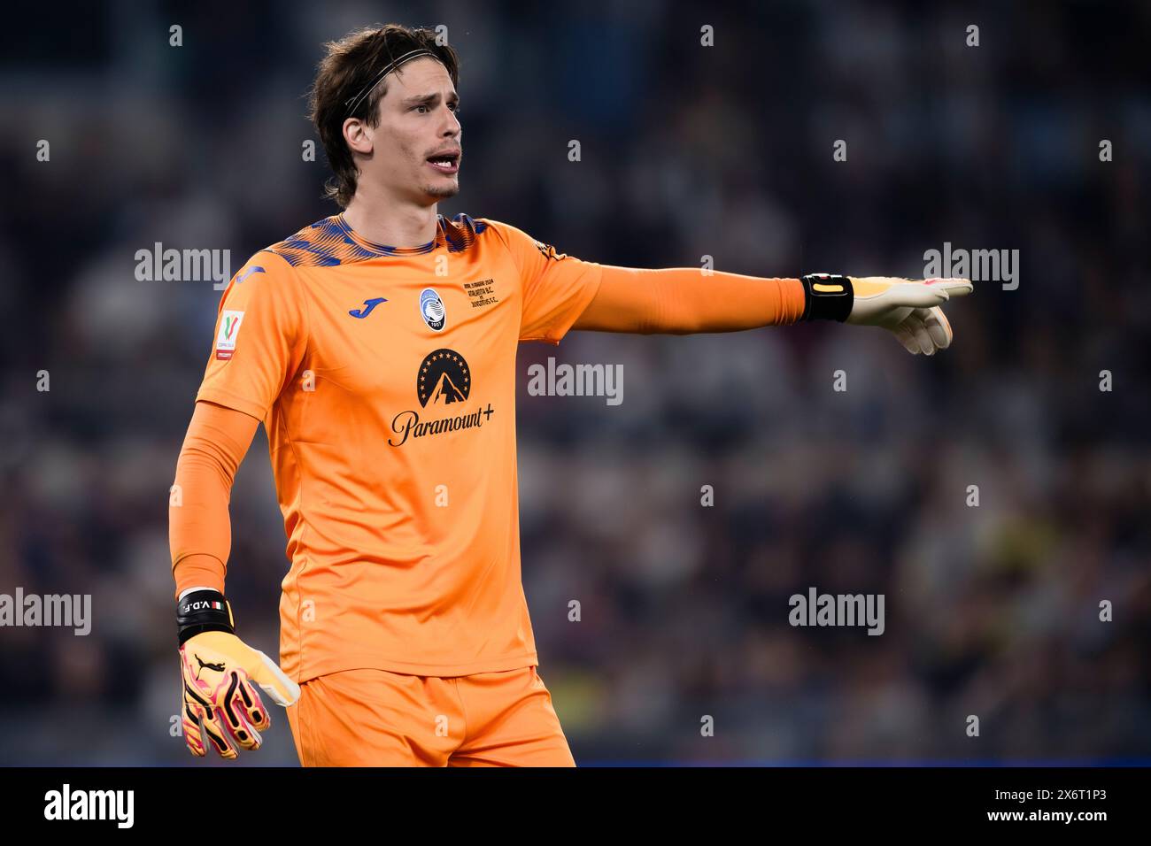 Rom, Italien. 15. Mai 2024. Marco Carnesecchi von Atalanta BC Gesten während des Finalspiels von Coppa Italia Atalanta BC und Juventus FC. Quelle: Nicolò Campo/Alamy Live News Stockfoto