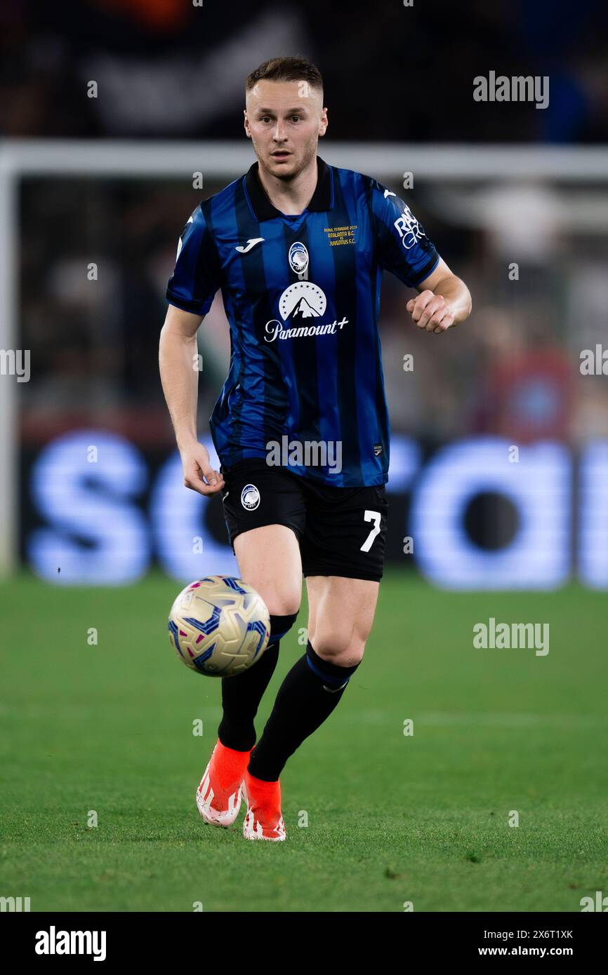 Rom, Italien. 15. Mai 2024. Teun Koopmeiners von Atalanta BC in Aktion während des Finalspiels von Coppa Italia Atalanta BC und Juventus FC. Quelle: Nicolò Campo/Alamy Live News Stockfoto