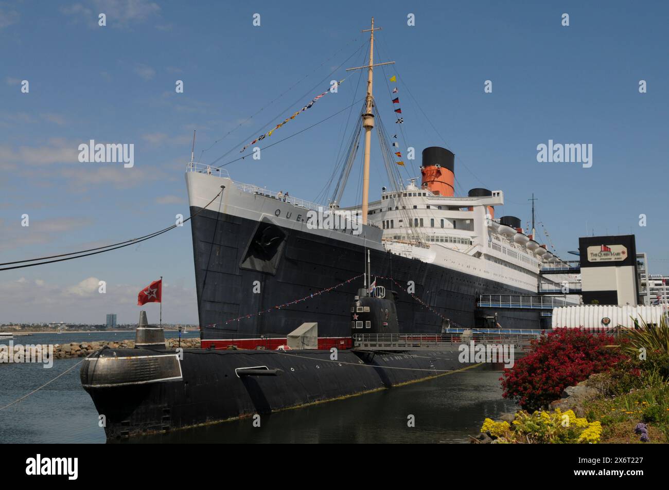 Die Königin Mary, Long Beach Stockfoto