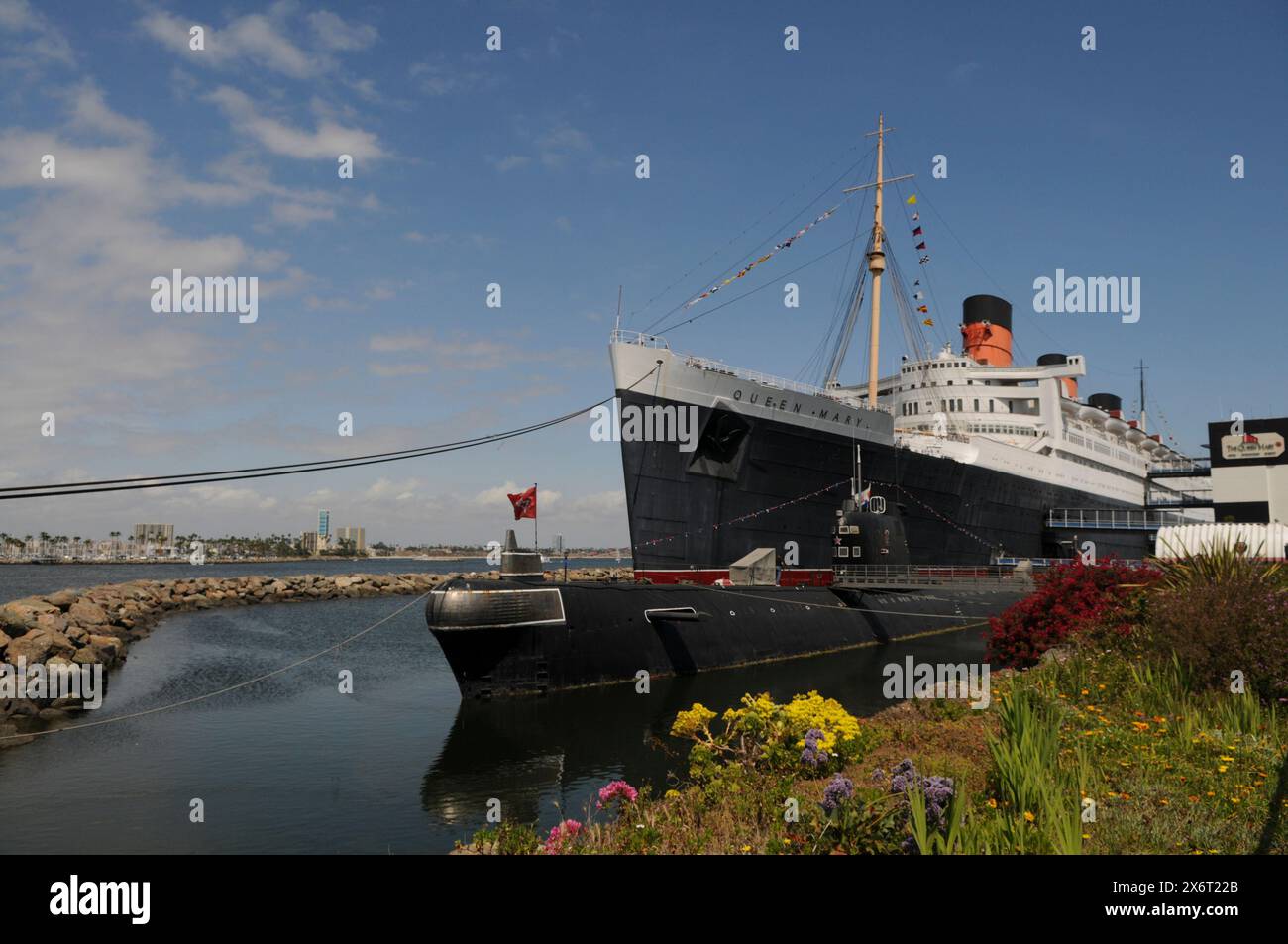 Die Königin Mary, Long Beach Stockfoto