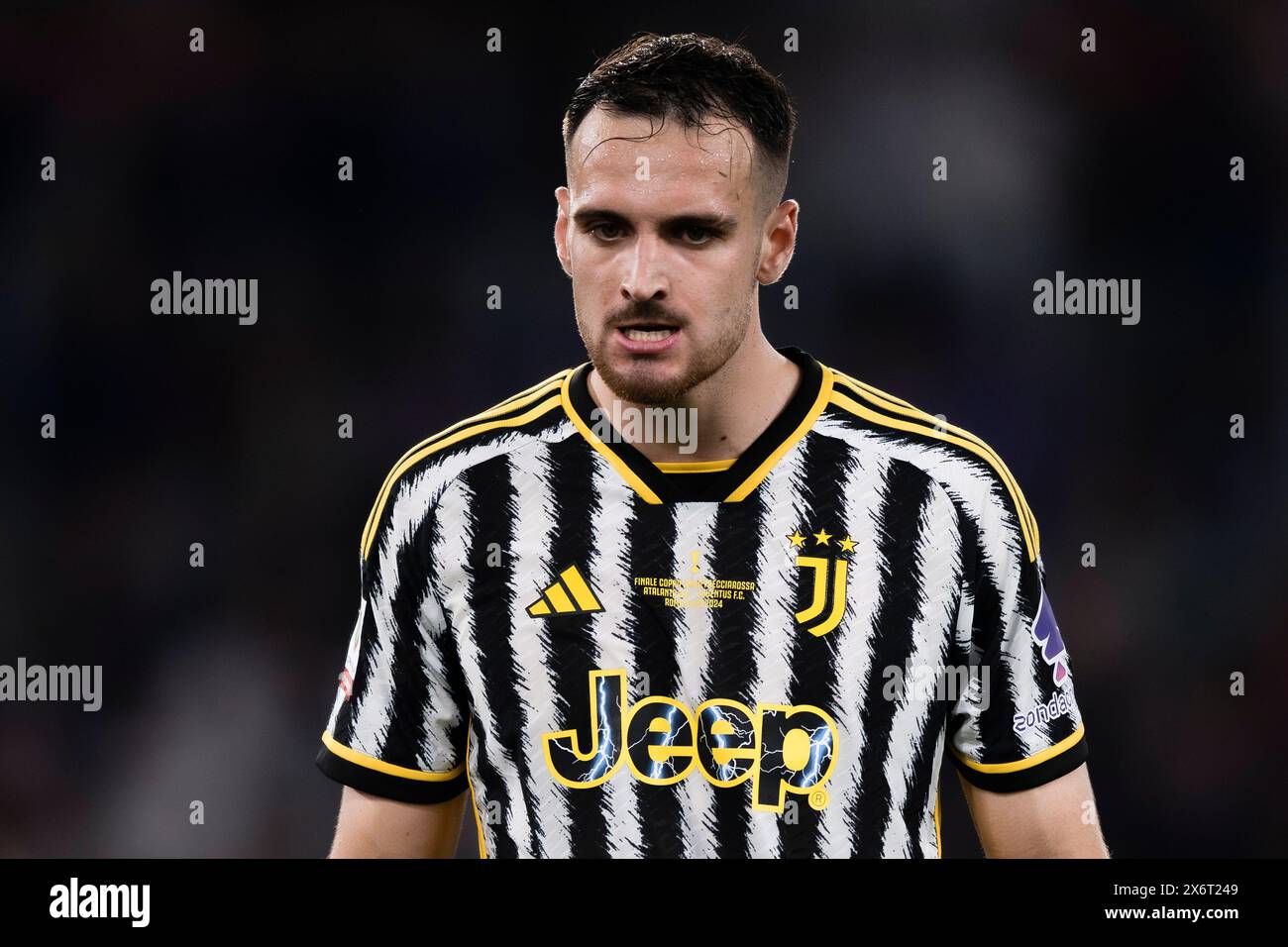 Rom, Italien. 15. Mai 2024. Federico Gatti von Juventus FC sieht beim Finale der Coppa Italia Atalanta BC und Juventus FC an. Quelle: Nicolò Campo/Alamy Live News Stockfoto