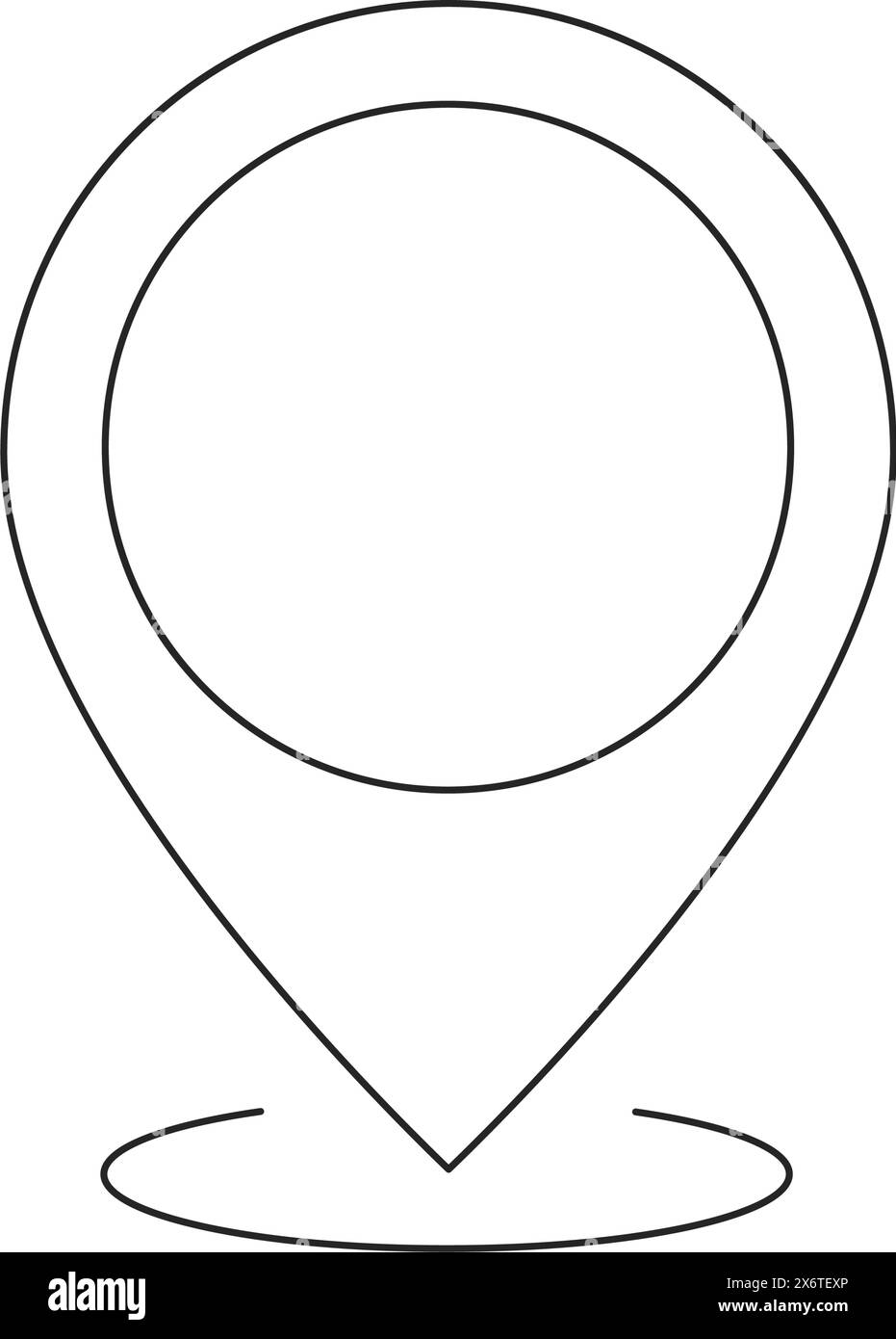 Symbol für PIN-Position. Kartenzeigerlinie, gps-Zeichen Stock Vektor
