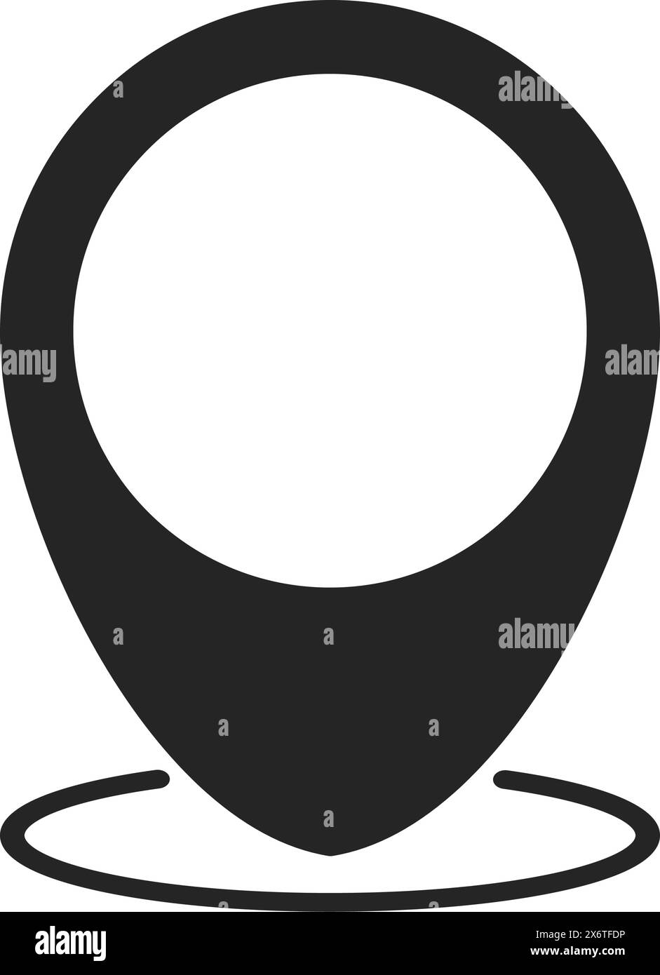 Schwarz gefärbtes Symbol für Kartenposition Pin-Vektor Stock Vektor