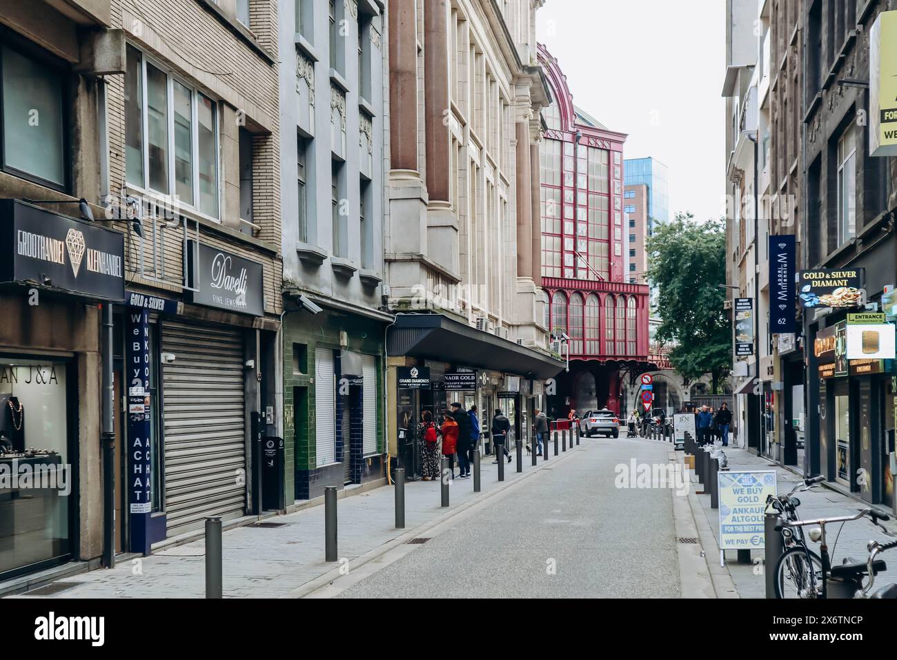 Antwerpen, Belgien - 22. Oktober 2023: Antwerpens Diamantviertel, auch bekannt als Diamantkwartier, eine berühmte Gegend innerhalb der Stadt Stockfoto