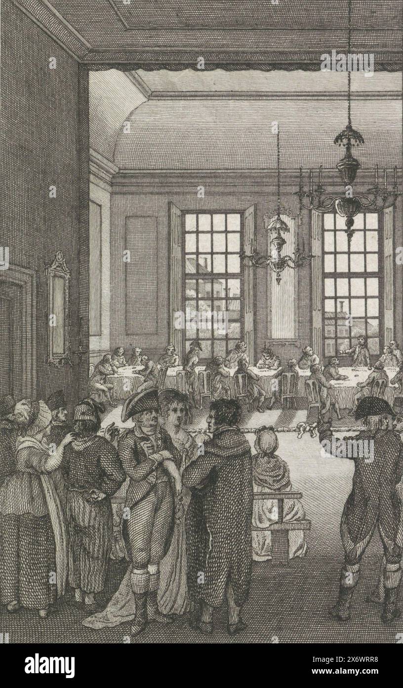 Generalversammlungen in den Haag, 1795, Generalversammlungen mit offenen Türen im Hotel de Oude Doelen in den Haag, 28. August 1795. Tagung zur Vorbereitung des Nationalkonvents., Druck, Druckerei: Reinier Vinkeles (I), (auf dem Objekt erwähnt), Niederlande, 1803 - 1805, Papier, Ätzen, Gravieren, Höhe, 243 mm x Breite, 162 mm Stockfoto