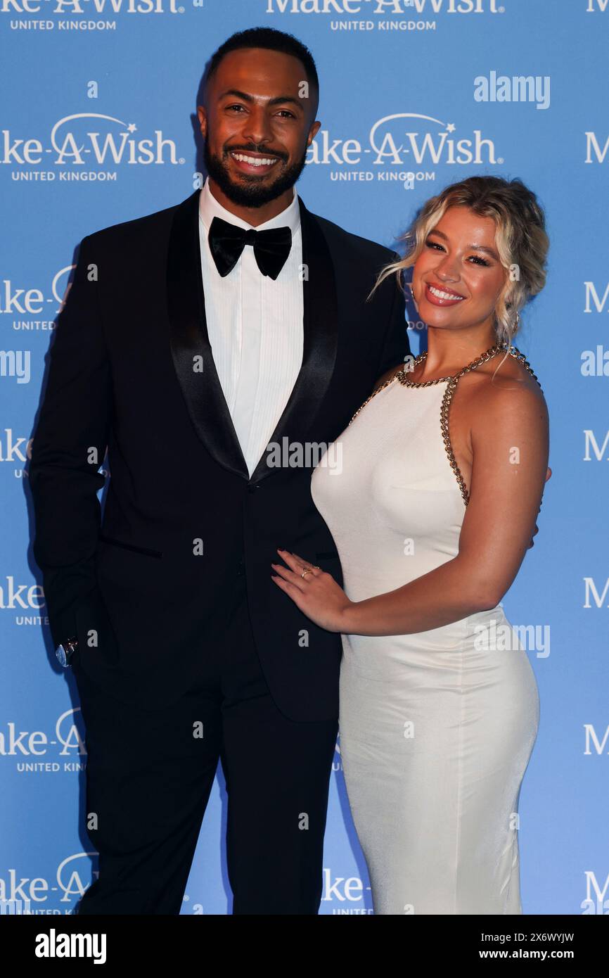 Tyler West und Molly Rainford nehmen am Make-A-Wish UK Ball im Savoy in Aldgate, London, Teil. Stockfoto