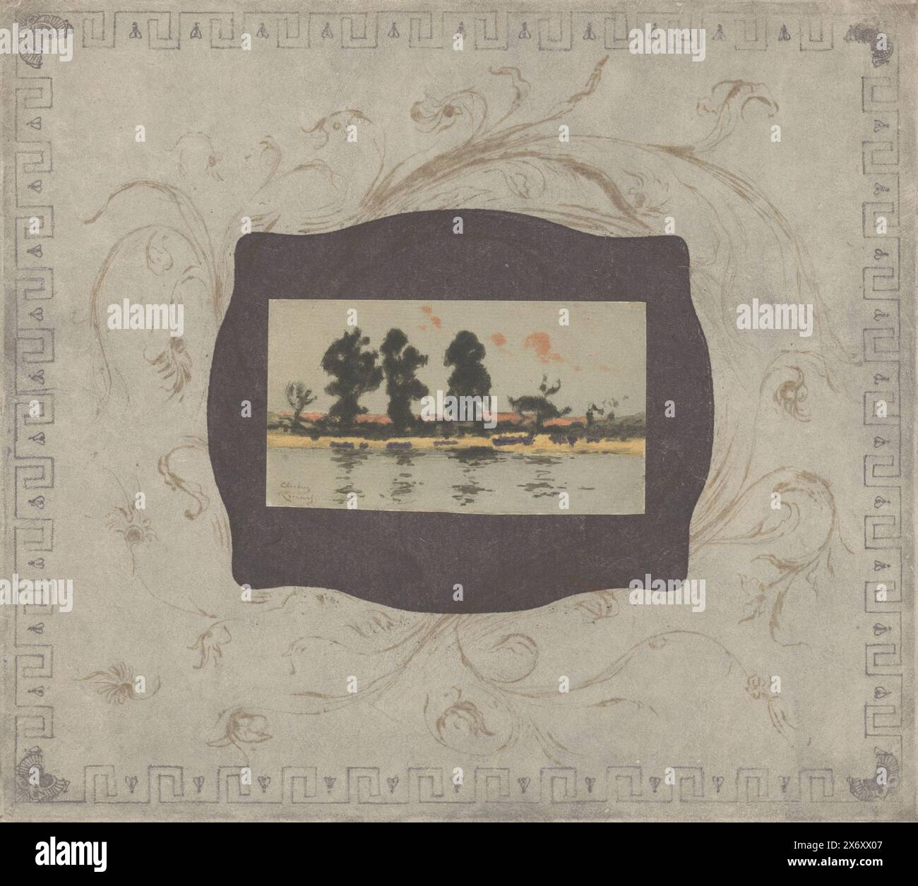 Blick auf die Themse am Abend, die Themse, Abend, Druck, Druckerei: Théodore Roussel, 1897 - 1899, Papier, Trockenpunkt, Höhe, 68 mm x Breite, 121 mm Stockfoto