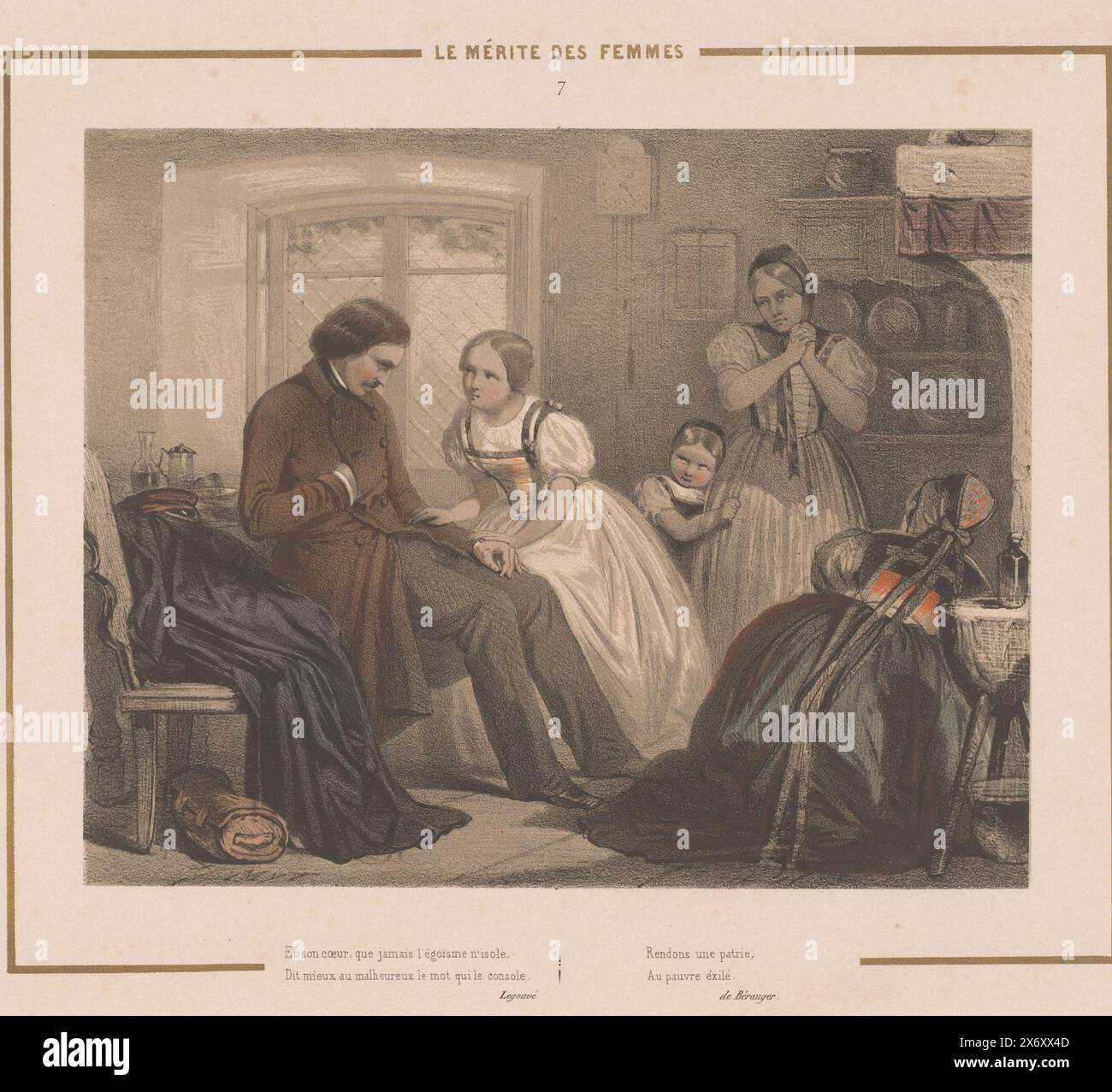 Vater mit Familie zu Hause, Verdienst der Frau (Titel der Serie), Le