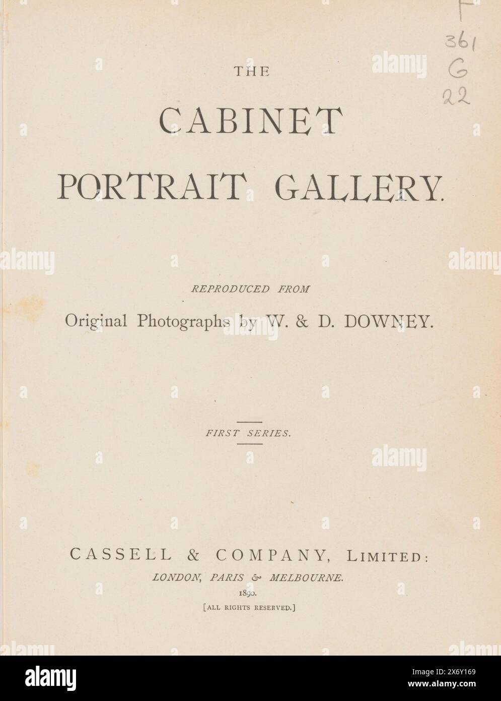 The Cabinet Portrait Gallery : reproduziert aus Originalfotografien von W. and D. Downey: Erste Serie (Titel auf Objekt), Buch, William & Daniel Downey, (erwähnt auf Objekt), Verlag: Cassell & Co., (erwähnt auf Objekt), London, 1890, Paper, Druck, Kohledruck, Höhe, 249 mm x Breite, 202 mm x Dicke, 38 mm Stockfoto