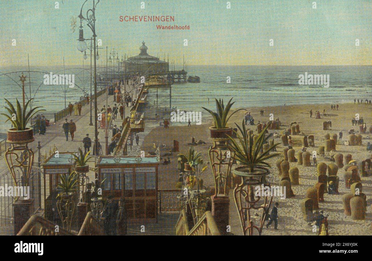 Scheveningen, Wandelhoofd (Titel über Objekt), fotomechanischer Druck, Verlag: Trenkler & Co., (erwähnt über Objekt), Hersteller: Anonym, Verlag: Leipzig, Hersteller: Scheveningen, 9-Jun-1917, Pappe, Schreiben (Prozesse), Höhe, 88 mm x Breite, 137 mm Stockfoto