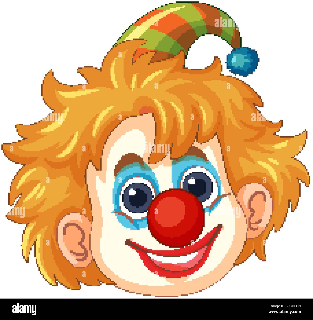 Lächelnde Clown mit roter Nase Stock Vektor