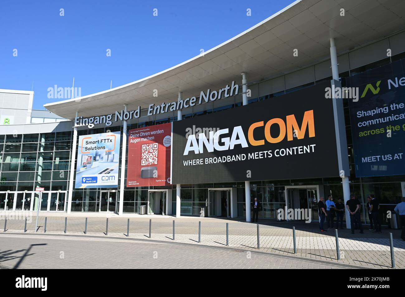 Köln, Deutschland. Mai 2024. Eintritt zur Anagacom, Europas führender Kongressmesse für Breitband, Fernsehen und Online. Quelle: Horst Galuschka/dpa/Alamy Live News Stockfoto