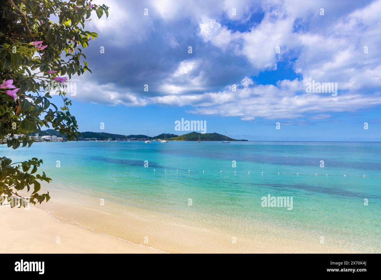 Der Grand Case Bay Strand in Französisch Saint Martin Stockfoto