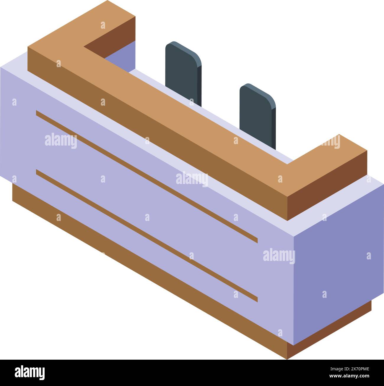 3D-isometrische Darstellung eines DIP-Schalters mit zwei Inline-Gehäusen, der für elektronische Schaltungen verwendet wird Stock Vektor