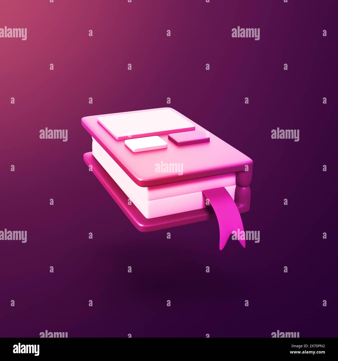 Buch - stilisiertes 3D-CGI-Icon-Objekt, nicht Gen Ai Stockfoto