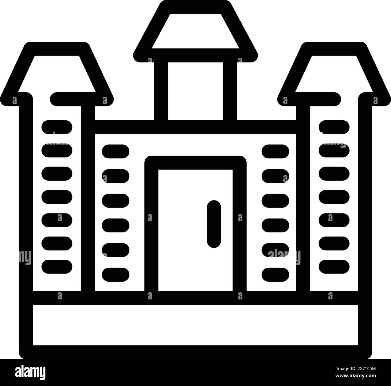 Brüsseler Icon-Umrissvektor. Europäische Stadt. Städtisches Architekturgebäude Stock Vektor