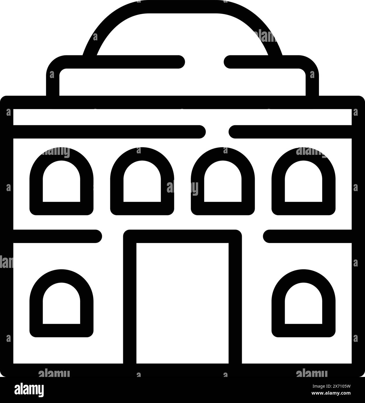 Brüsseler Stadtsymbol Umrissvektor. Nationaler Wahrzeichen. Historische Stadtarchitektur Stock Vektor