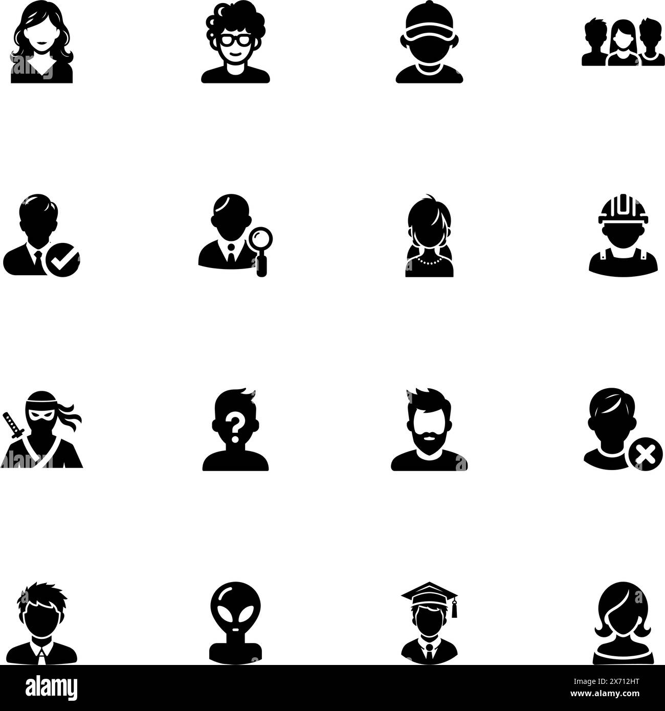 Benutzer-Avatar-Symbol – auf beliebige Größe erweitern – in beliebige Farbe ändern. Perfect Flat Vector enthält Symbole wie Person, Profil, Auftragnehmer, Geschäftsmann, Bu Stock Vektor