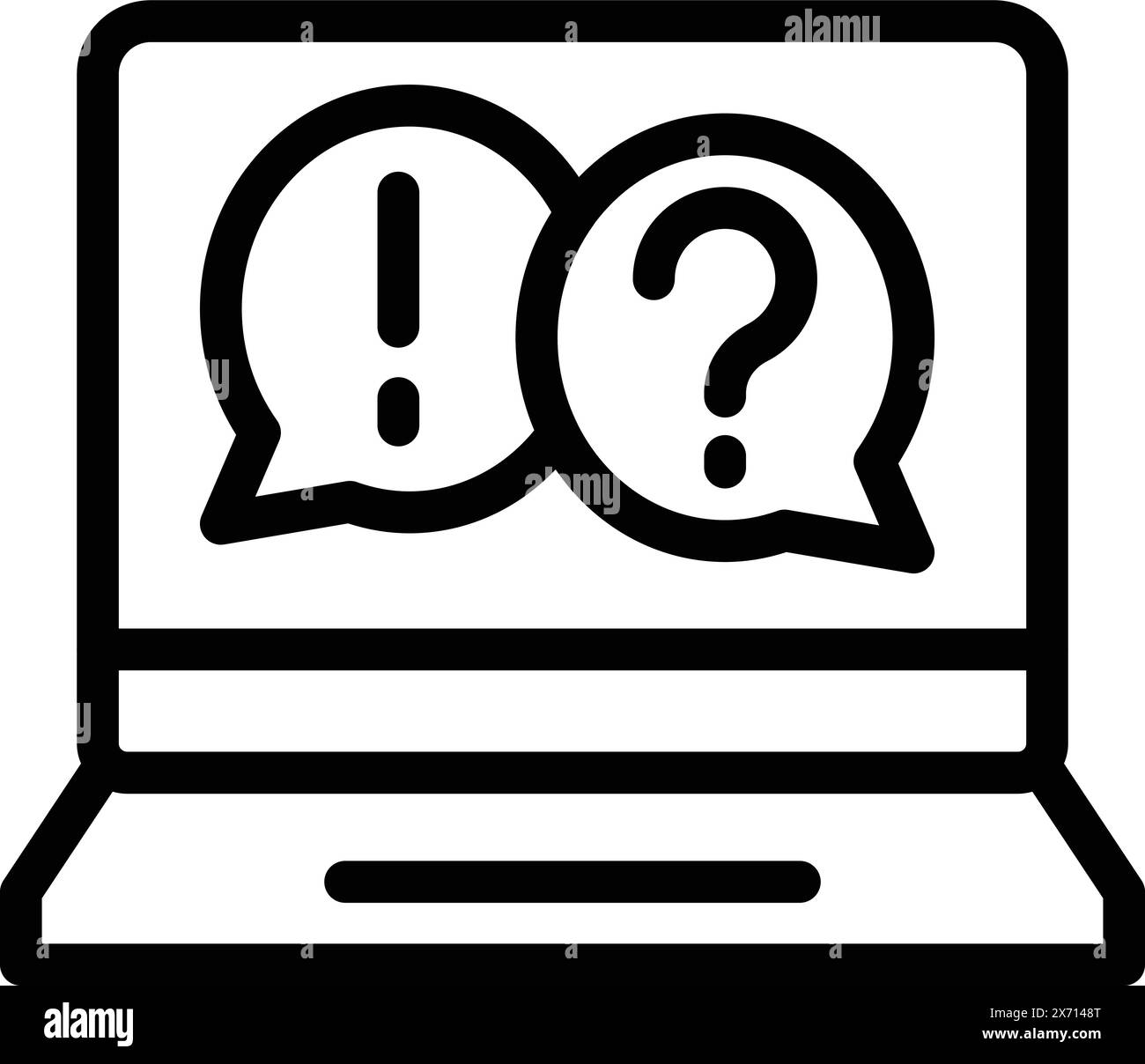 FAQ Website-Symbol-Gliederung Vektor. Online-Informationsforum. Digitale Problemlösungsseite Stock Vektor
