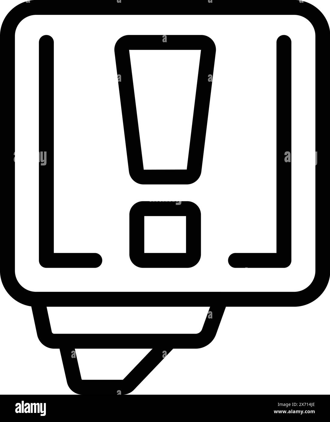 Tipps und Tricks Seite Symbol Gliederung Vektor. Ausrufezeichen. Informations-Hub für den Kundensupport Stock Vektor