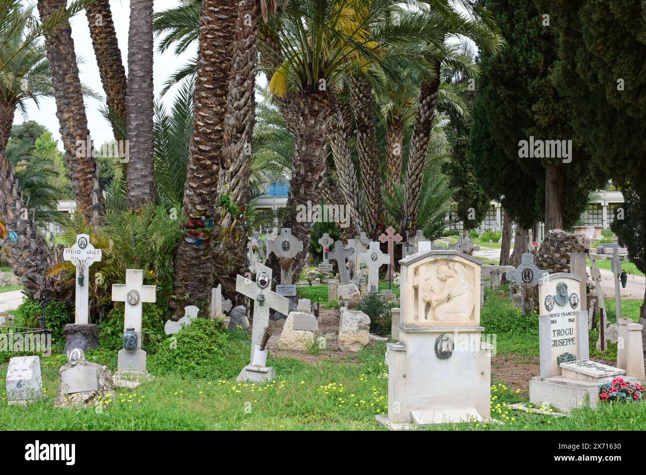 Historische Nekropole und Monumentalfriedhof von Bonaria, Cagliari, Sardinien, Italien Stockfoto